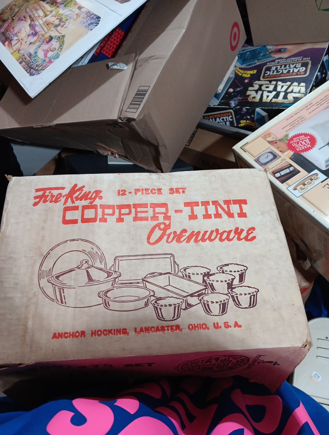 Vintage Fire King Copper Tint Ovenware 12 Pc Set Anchor Hocking NOS Antique Lot Vintage Fire King Copper Tint Ovenware 12 Pc Set Anchor Hocking NOS Antique Lot