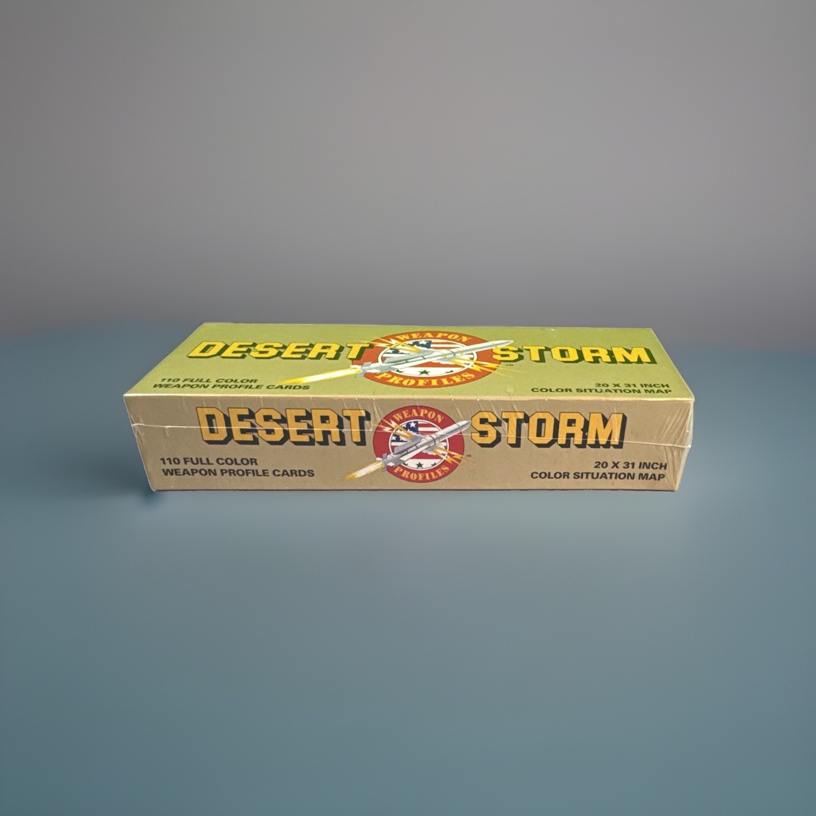 Vintage Sealed Desert Storm 1991 Original Weapon Profile Cards & Map Box Set Vintage Sealed Desert Storm 1991 Original Weapon Profile Cards & Map Box Set