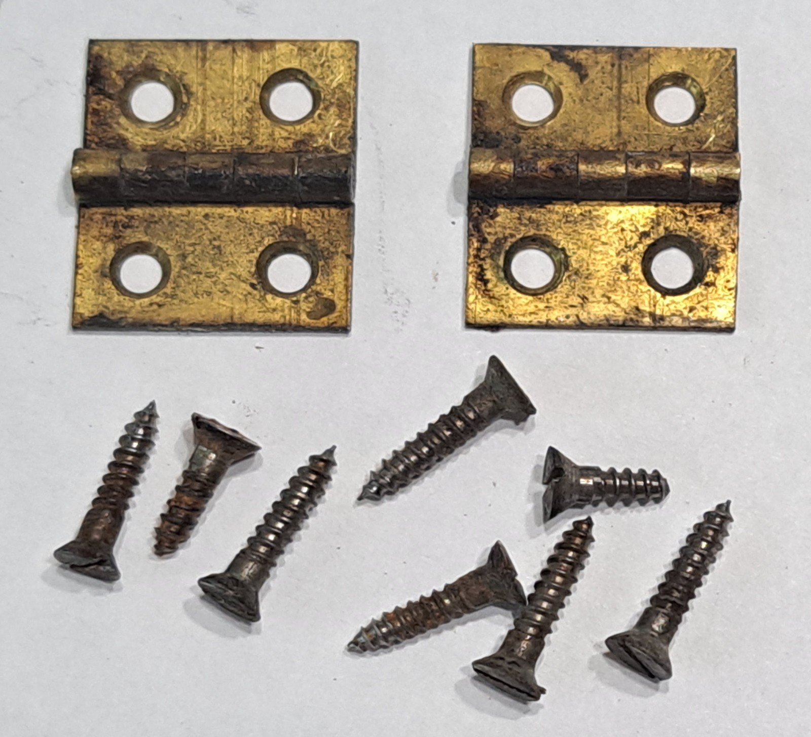 Antique Pair Door Hinges Seth Thomas Ogee Weight Driven Clock Replacement Parts