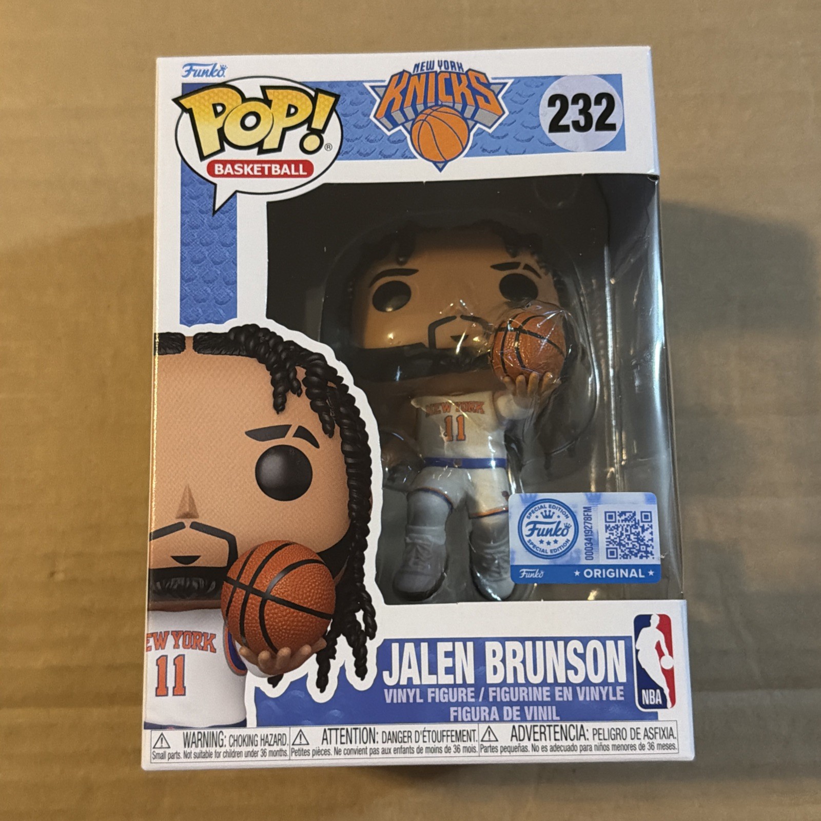 Funko POP Jalen Brunson #232 New York Knicks NBA Special Edition w/ Protector Funko POP Jalen Brunson #232 New York Knicks NBA Special Edition w/ Protector