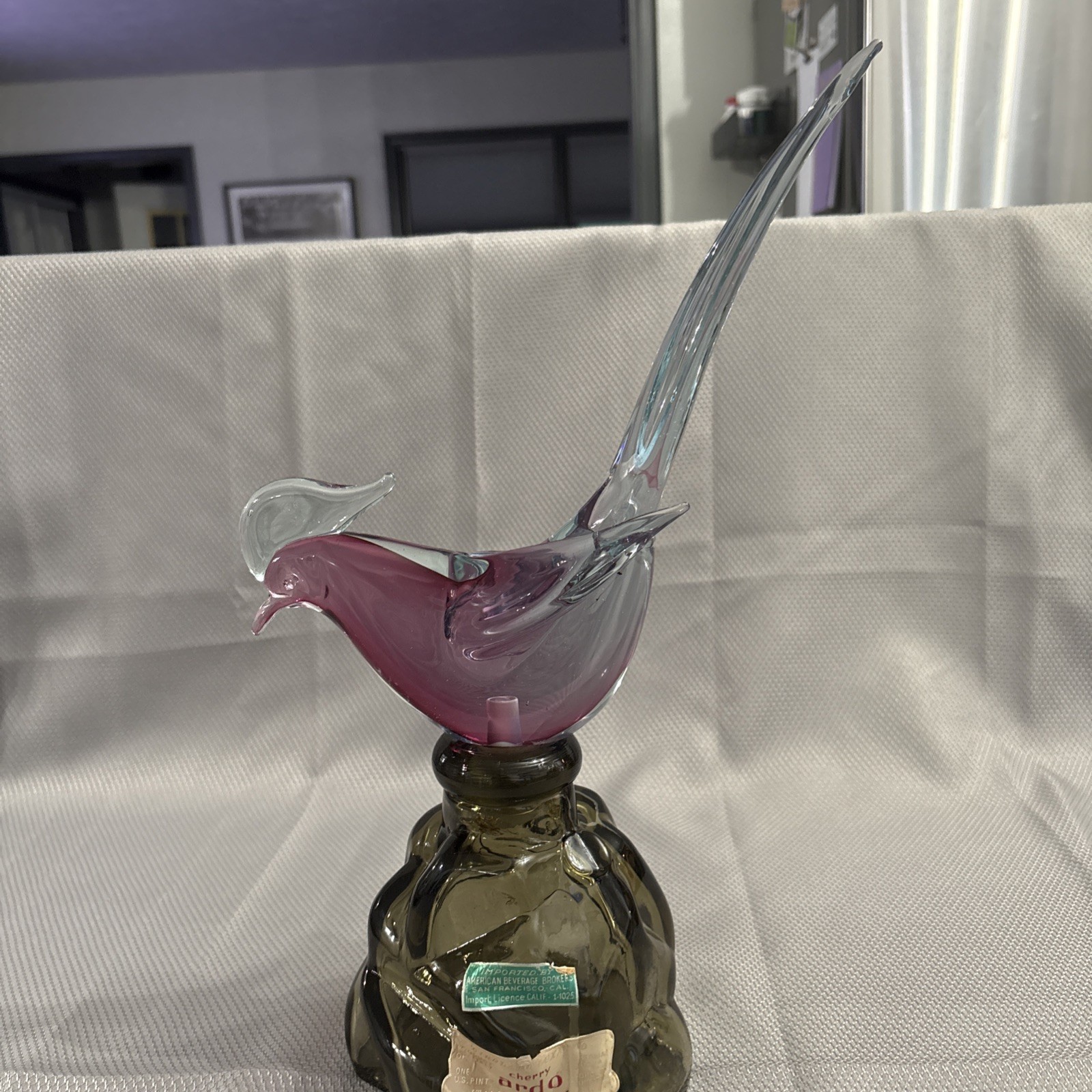 VTG Murano Glass GIROLAMO LUXARDO Cherry Wine Bird Decanter Vase Pheasant Italy VTG Murano Glass GIROLAMO LUXARDO Cherry Wine Bird Decanter Vase Pheasant Italy