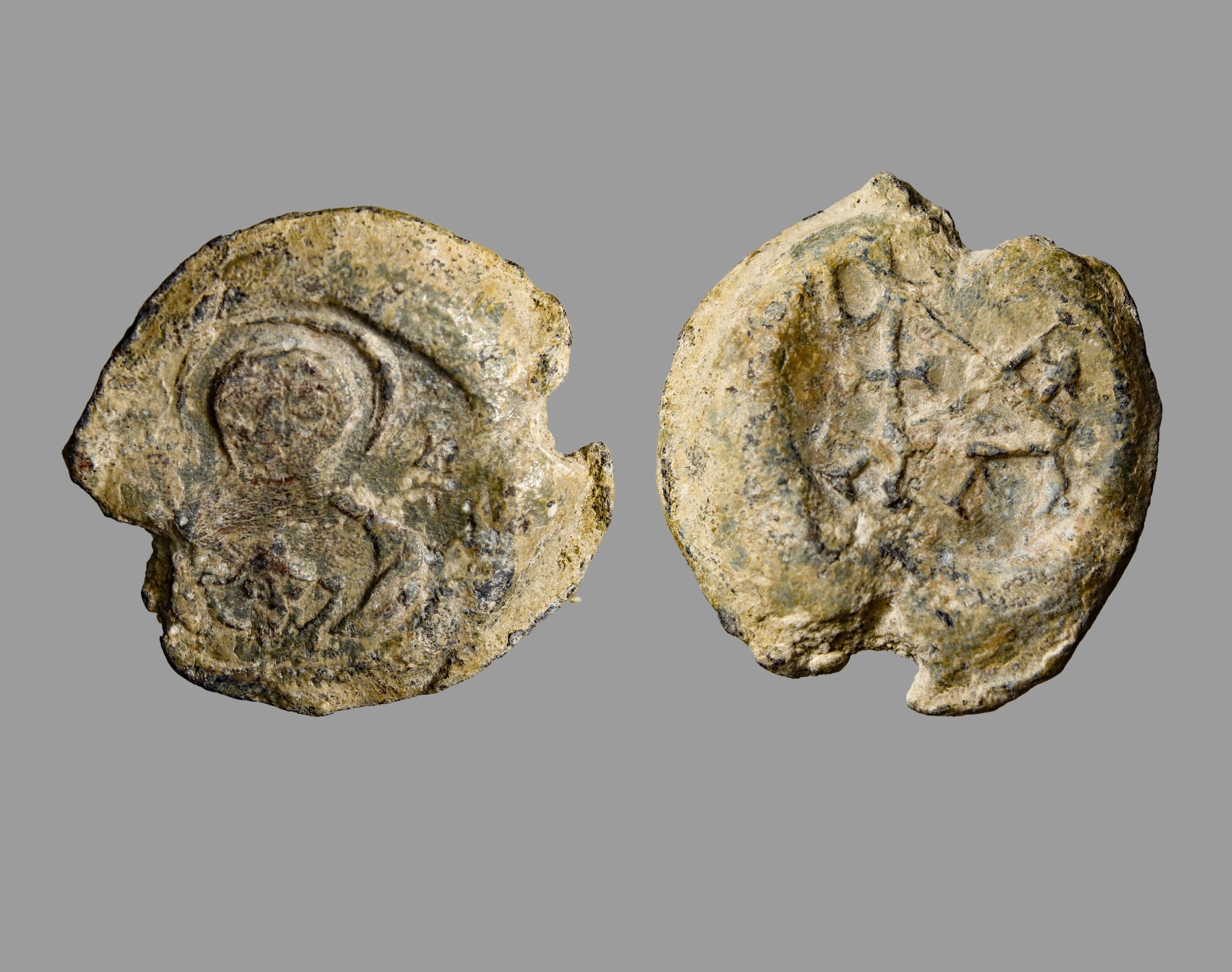 Crusader Lead Seal Kingdom Of Jerusalem Facing Bust And Cross 28mm Rare Artifact Crusader Lead Seal Kingdom Of Jerusalem Facing Bust And Cross 28mm Rare Artifact