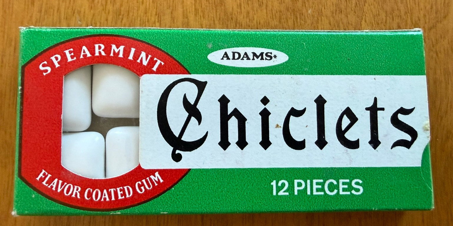Vintage 1960’s CHICLETS Spearmint GUM PACK Unopened NOS