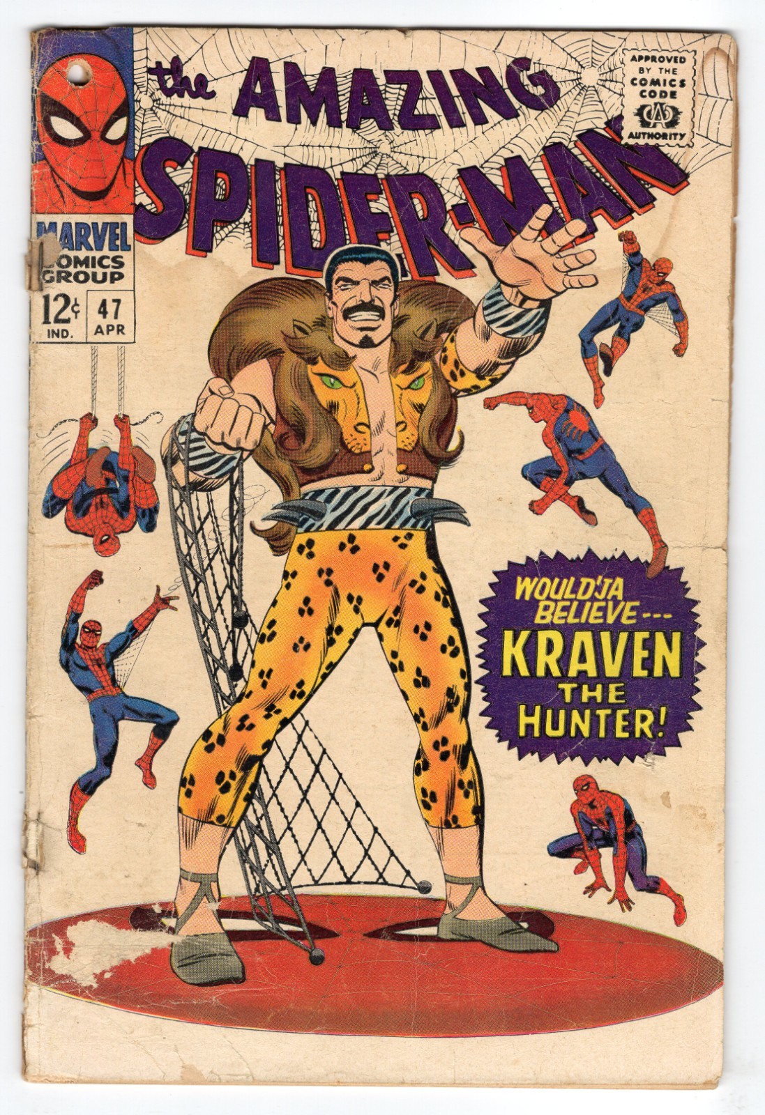 Amazing Spider-Man 47 1967 Marvel Comics G- 1.8 5th App Kraven Mary Jane Watson Amazing Spider-Man 47 1967 Marvel Comics G- 1.8 5th App Kraven Mary Jane Watson