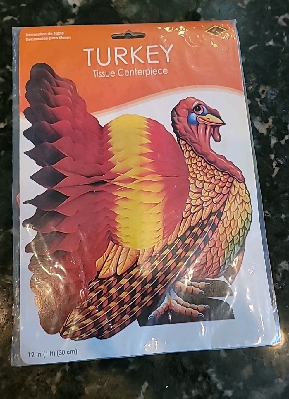 Thanksgiving Turkey Tissue Centerpiece  Beistle 2000 MINT PACKAGE UNOPENED Great