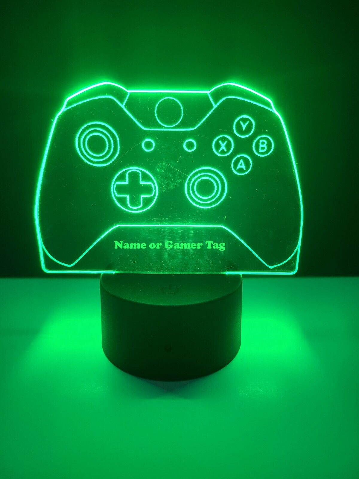 Laser Cut and Engraved Xbox Style Controller LED Light Can Be Personalized