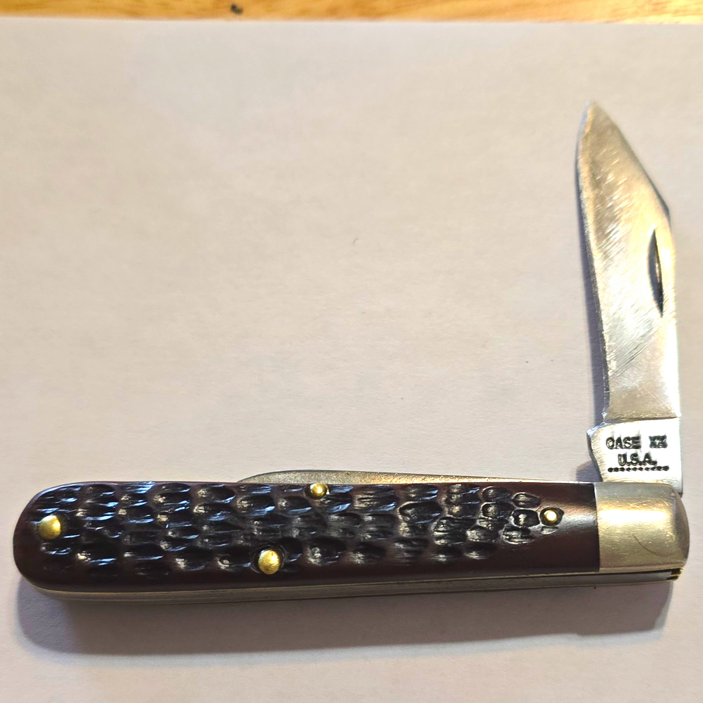 Case XX 6202 1/2 10 dot. Black Bone Handle 2-Blade Pocketknife. 1970.