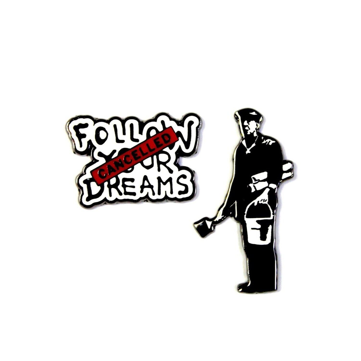 Banksy Art pin Licensed street art The Dreams Cancelled Pin Set