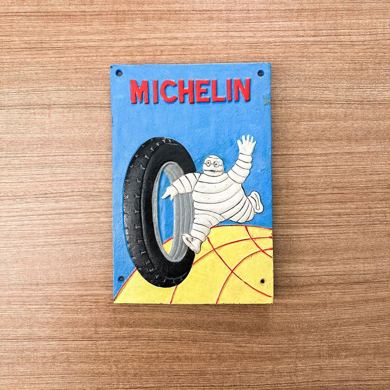 Vintage Michelin Tire Man Cast Iron Advertising Display Sign