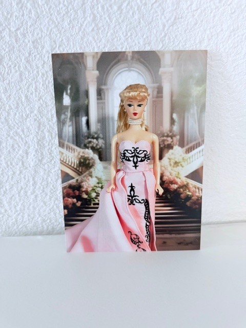 Brand New Barbie in a Beautiful Pink Gown Postcard 5"x7" w/Address Label Brand New Barbie in a Beautiful Pink Gown Postcard 5"x7" w/Address Label