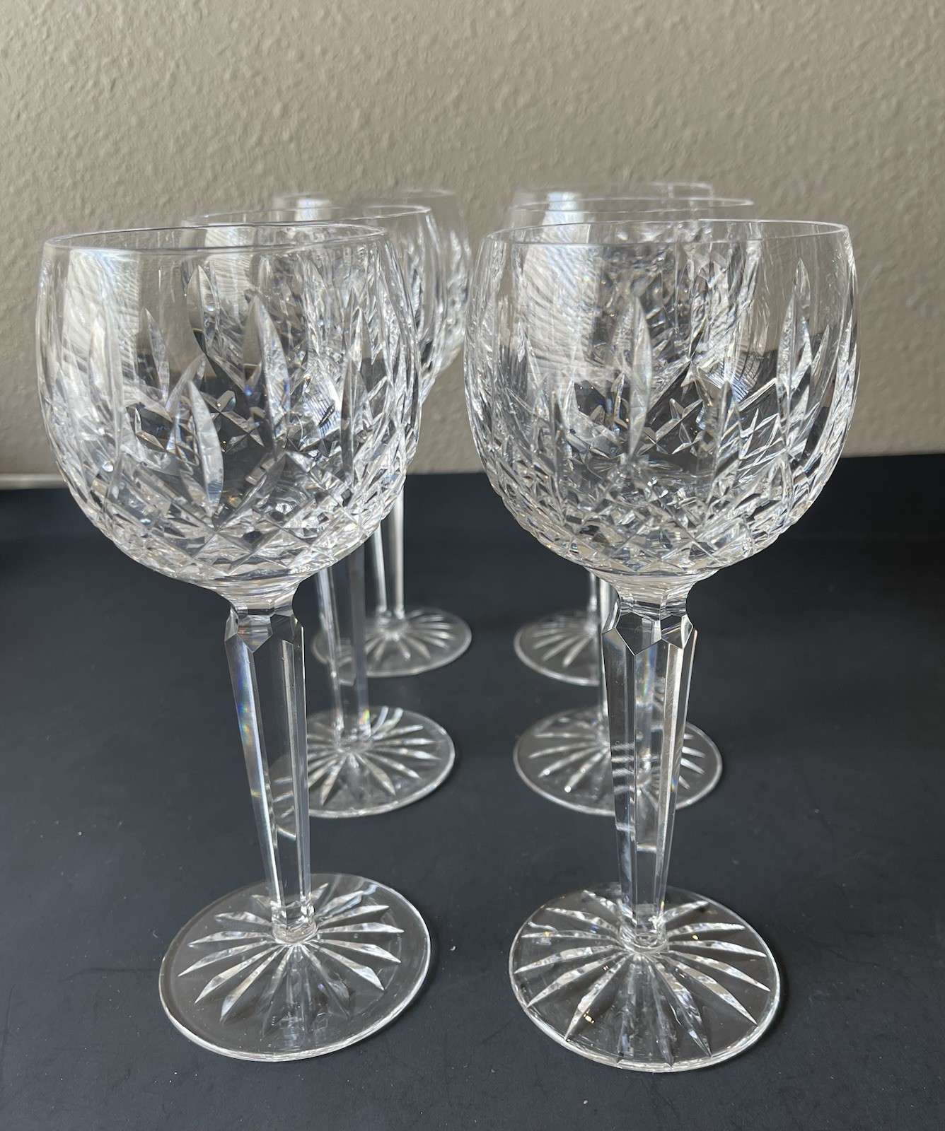 Vtg.Waterford Lismore Crystal Hock Wine Stemware Glasses Set of 6 Vtg.Waterford Lismore Crystal Hock Wine Stemware Glasses Set of 6
