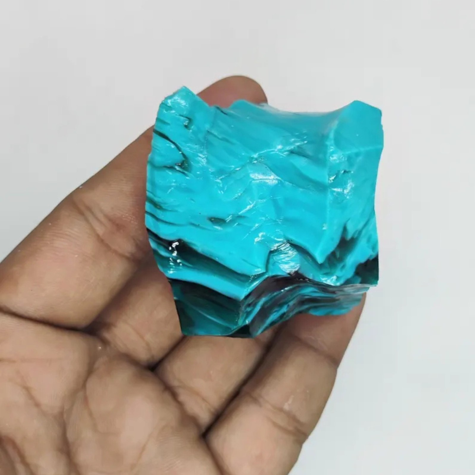 Raw Turquoise Obsidian Gemstone: Natural Healing Crystal (550-650 CT) Raw Turquoise Obsidian Gemstone: Natural Healing Crystal (550-650 CT)