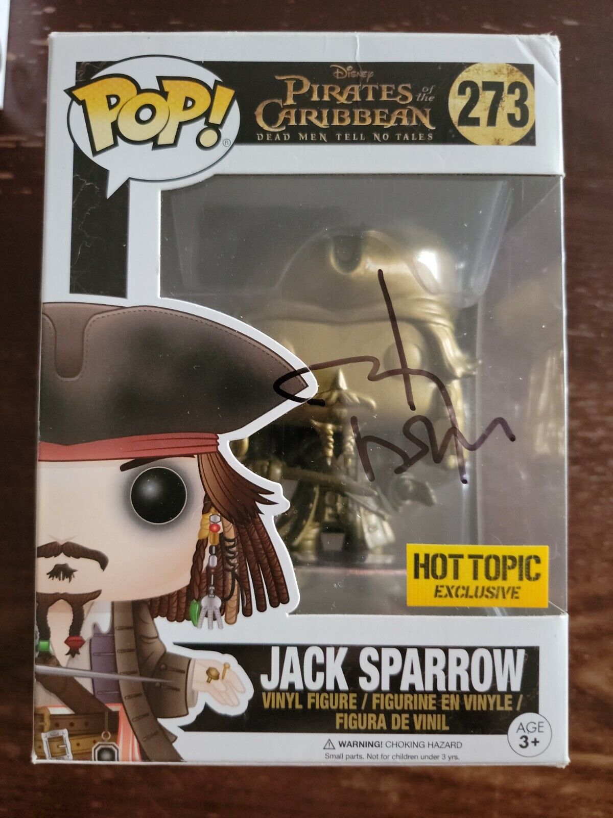 Johnny Depp Funko Pop #273 Jack Sparrow Hot Topic Bronze Autographed Signed 