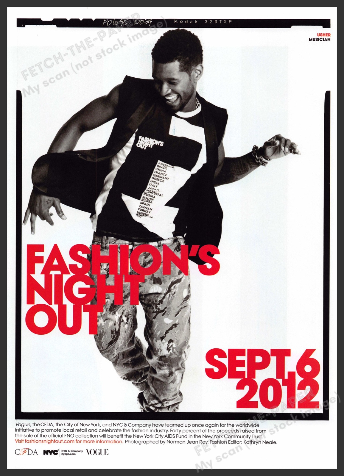 2012 Fashion's Night Out Usher 2010s Print Advertisement 2012 2012 Fashion's Night Out Usher 2010s Print Advertisement 2012