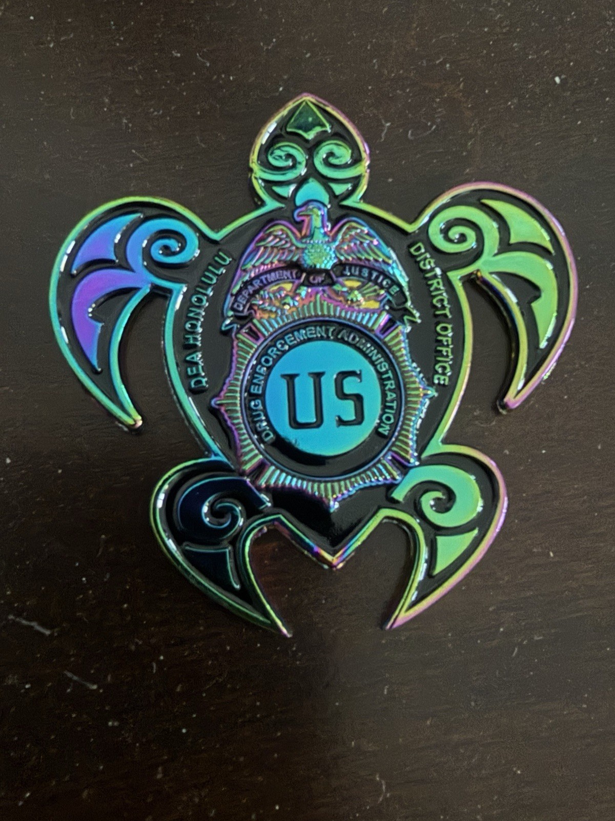*RARE DEA Honolulu Hawaii District Ofc Challenge Coin Oil Slick Drug Enforcement