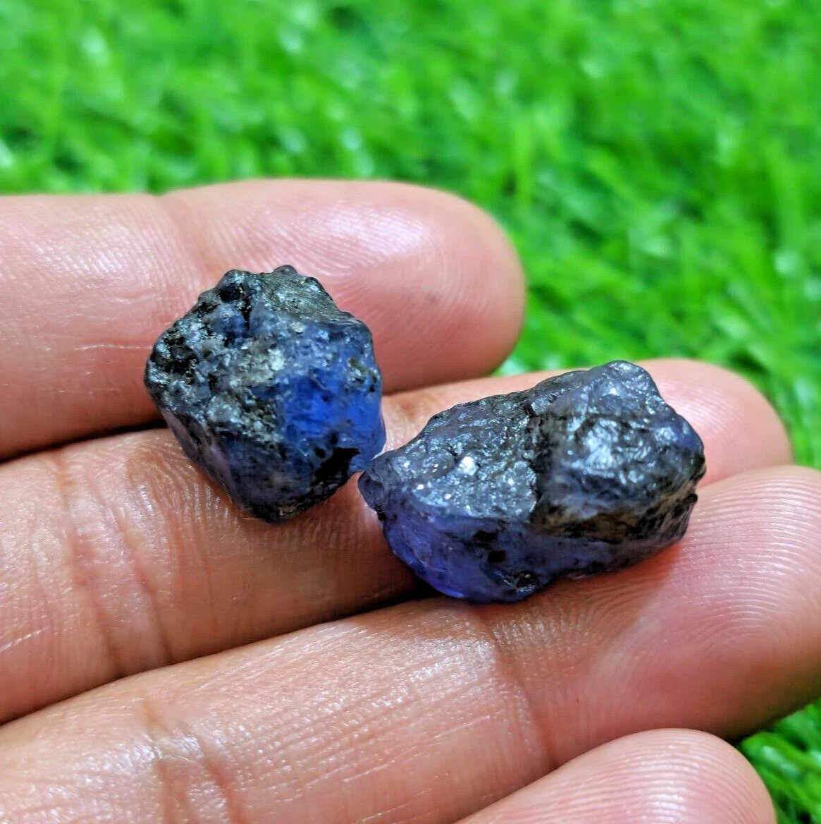 Natural Earth Mined Blue Tanzanite Rough 2 Pcs Lot Size 20-22 MM Loose Gemstone Natural Earth Mined Blue Tanzanite Rough 2 Pcs Lot Size 20-22 MM Loose Gemstone