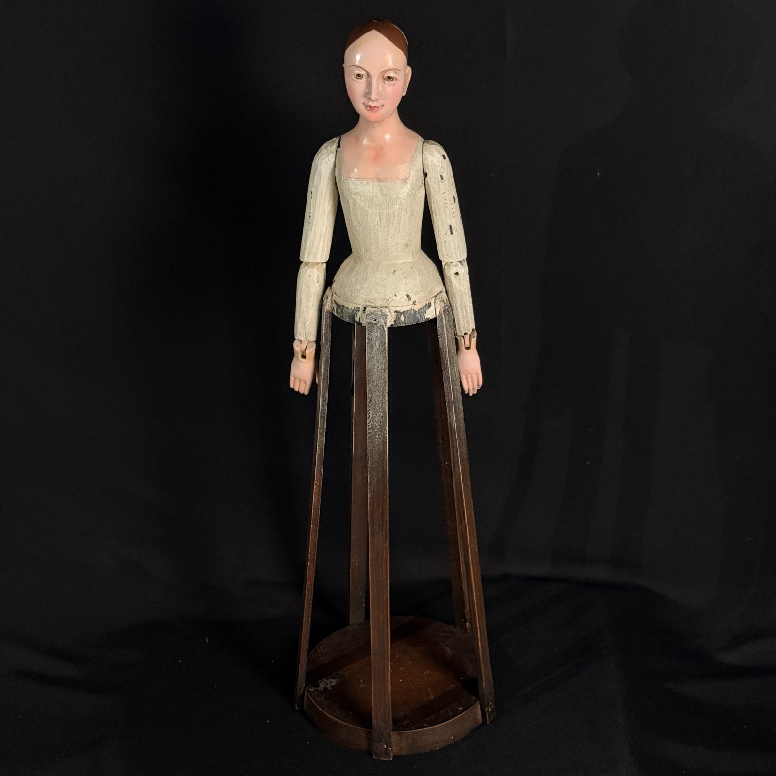 Antique Vintage Carved Wood Santos Cage Doll Figure Articulated 28.5" Religious Antique Vintage Carved Wood Santos Cage Doll Figure Articulated 28.5" Religious