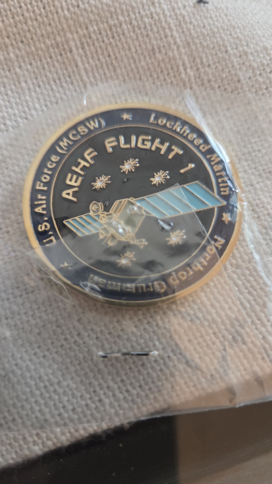 AEHF Flight 1 Challenge Coin Advanced EHF Satellite Lockheed Martin Northrop... AEHF Flight 1 Challenge Coin Advanced EHF Satellite Lockheed Martin Northrop...