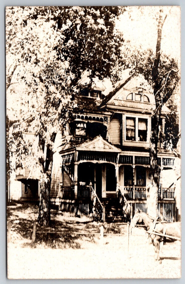Colonial Style Home c1900\'s RPPC Real Photo Postcard VTG
