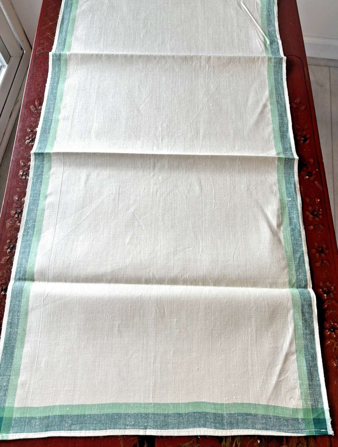 1940S OSS "STEVENS" LINEN TOWEL, CLOTH TAG, LINEN,GREEN STRIPES, NEVR USED 1940S OSS "STEVENS" LINEN TOWEL, CLOTH TAG, LINEN,GREEN STRIPES, NEVR USED