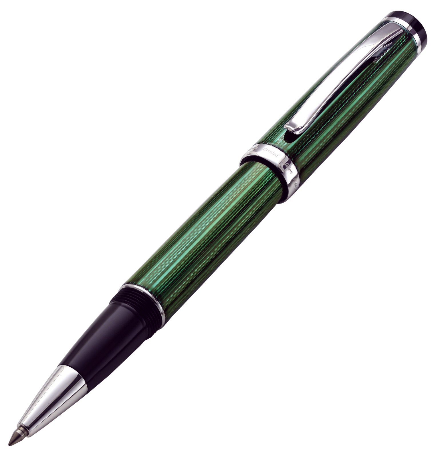 Xezo Incognito Forest Green Rollerball Pen, Fine Tip. Platinum Plated. Handmade Xezo Incognito Forest Green Rollerball Pen, Fine Tip. Platinum Plated. Handmade
