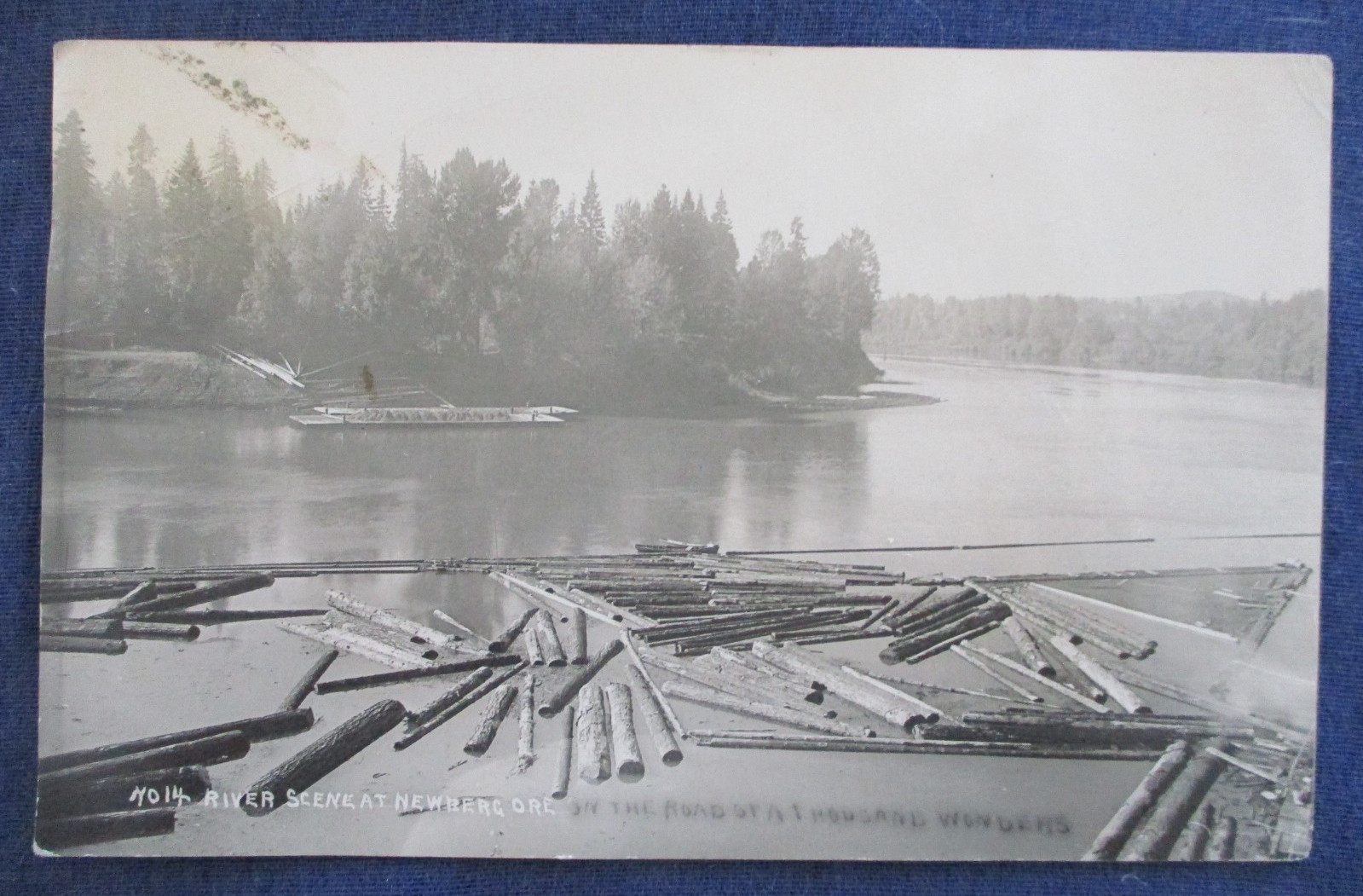 RPPC Newberg Oregon Logging Logs on River 1910s Postcard RPPC Newberg Oregon Logging Logs on River 1910s Postcard