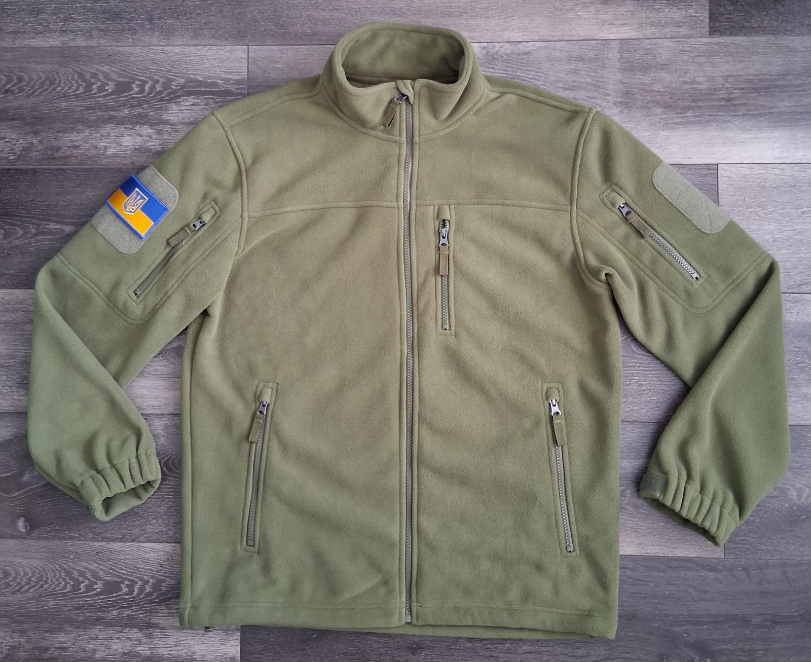 Tactical Military Fleece Jacket Ukrainian Tryzub Flag Patch Olive Medium NWOT Tactical Military Fleece Jacket Ukrainian Tryzub Flag Patch Olive Medium NWOT