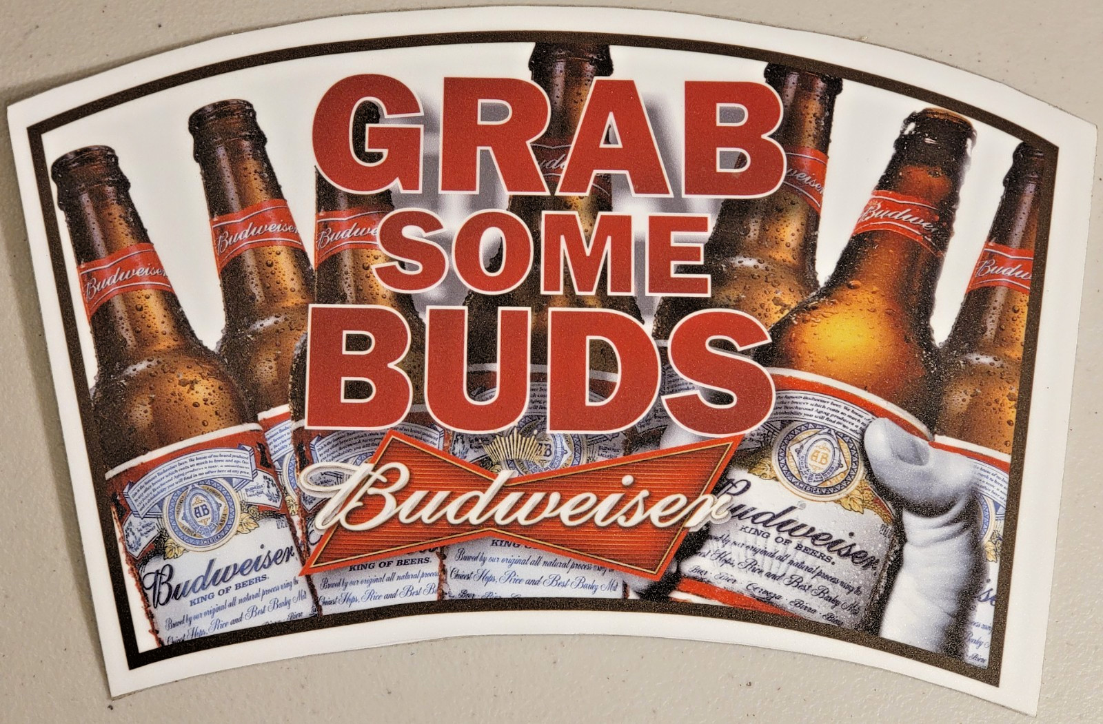 Budweiser Grab Some Buds Huge 5 X 9 Inch Sticker Decal Beer Brewing Brewery New Budweiser Grab Some Buds Huge 5 X 9 Inch Sticker Decal Beer Brewing Brewery New