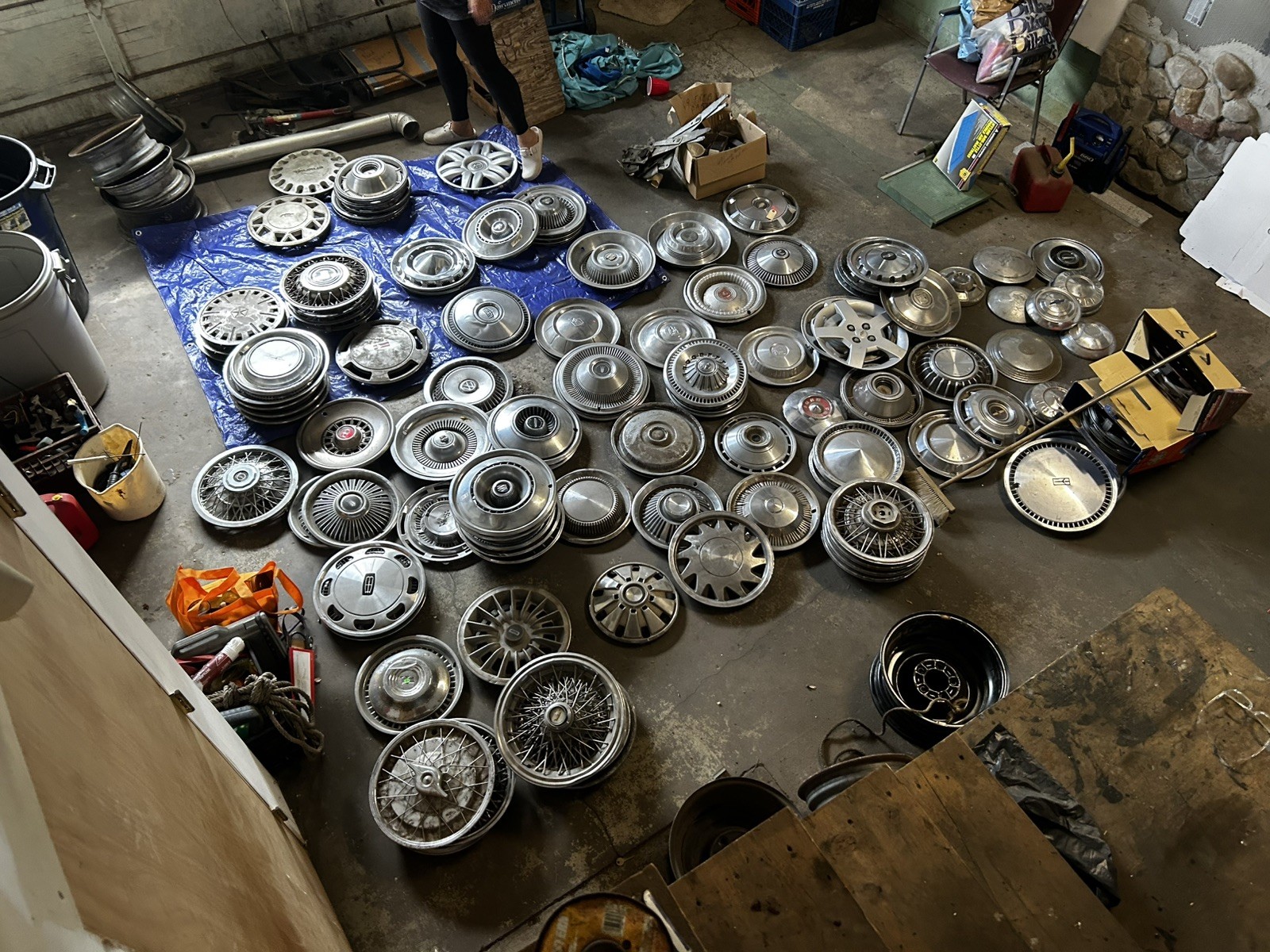 Lot Of Vintage Hubcaps 1950,s Thru 1990s