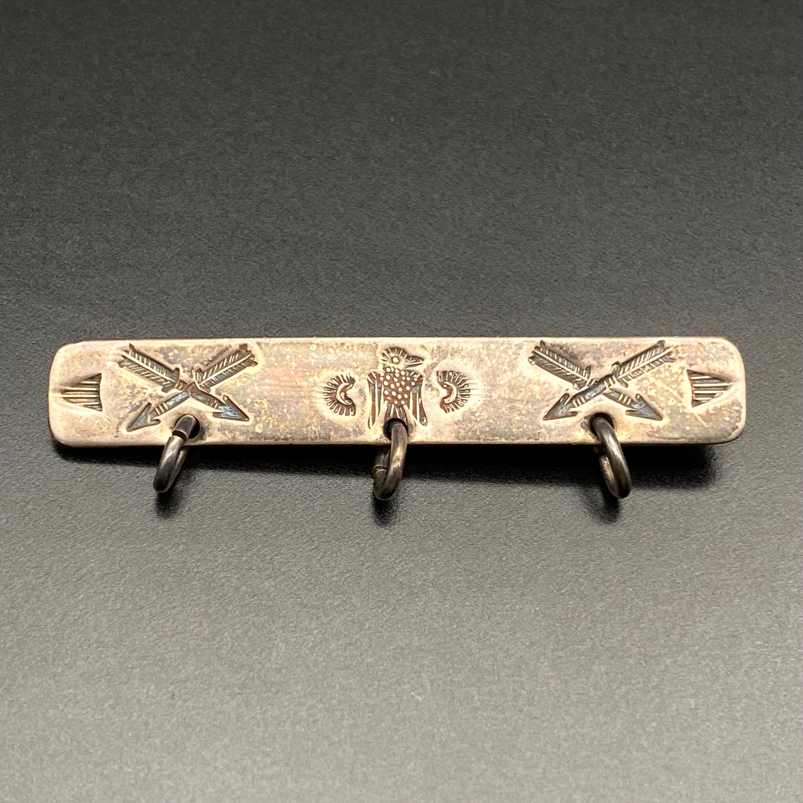 Vintage Hopi Pawn Morris Robinson Thunderbird Arrow Stampwork Silver Brooch Vintage Hopi Pawn Morris Robinson Thunderbird Arrow Stampwork Silver Brooch