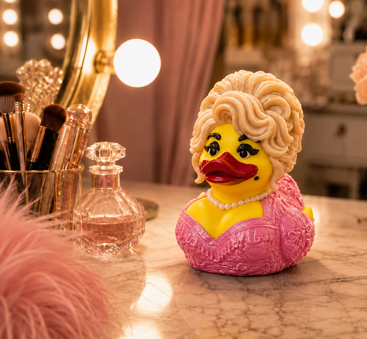 Dolly Parton Duck Pink 3D Printed Collectible Country Dashboard Buddy Dolly Parton Duck Pink 3D Printed Collectible Country Dashboard Buddy