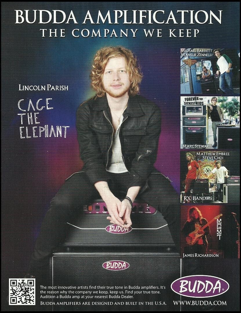 Lincoln Parish Cage The Elephant Budda Guitar Amp ad amplifier advertisement Lincoln Parish Cage The Elephant Budda Guitar Amp ad amplifier advertisement