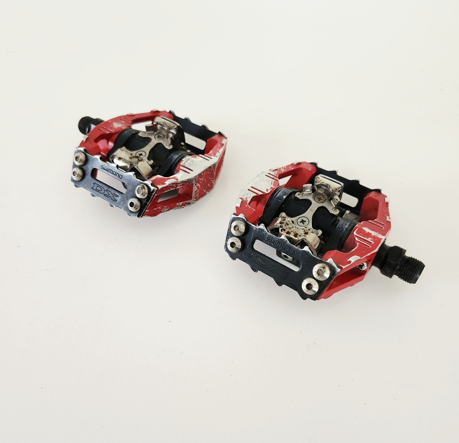 Vintage Shimano DX PD-M636 Clipless Platform Bike Pedals Red 9/16 SPD MTB BMX Vintage Shimano DX PD-M636 Clipless Platform Bike Pedals Red 9/16 SPD MTB BMX