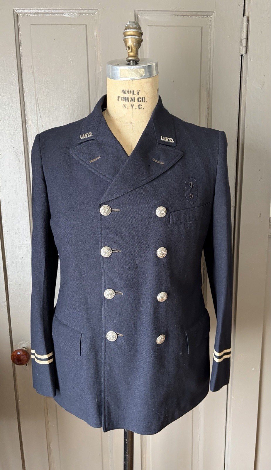 Vintage 1940s UFD Uniontown Pa Fire Department Dress Uniform Jacket Coat Named