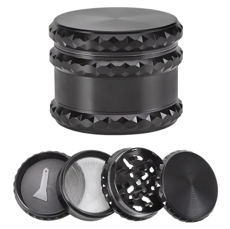 4-Piece 2.25in Spice Herb Grinder Metal Herb/Spice Grinder: Black 4-Piece 2.25in Spice Herb Grinder Metal Herb/Spice Grinder: Black