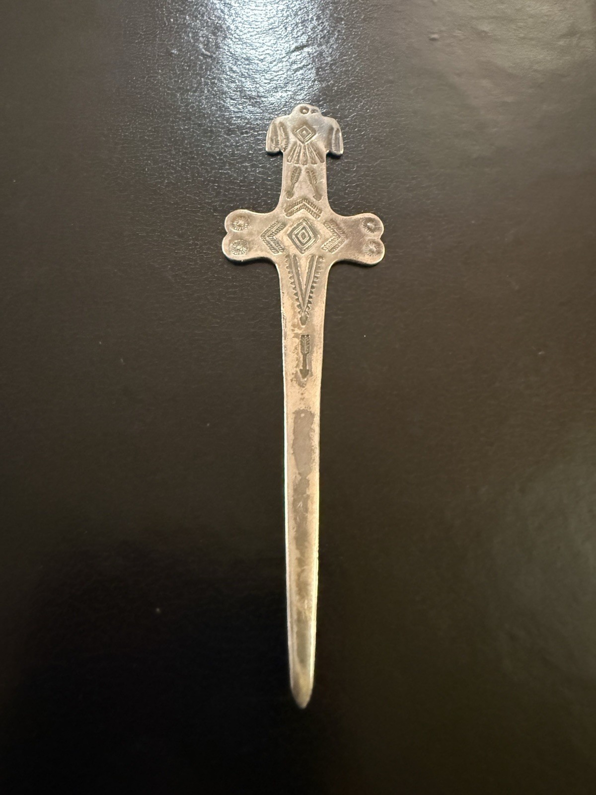 Navajo Fred Harvey Era Sterling Silver Stamped Letter Opener ~4” Vintage Navajo Fred Harvey Era Sterling Silver Stamped Letter Opener ~4” Vintage