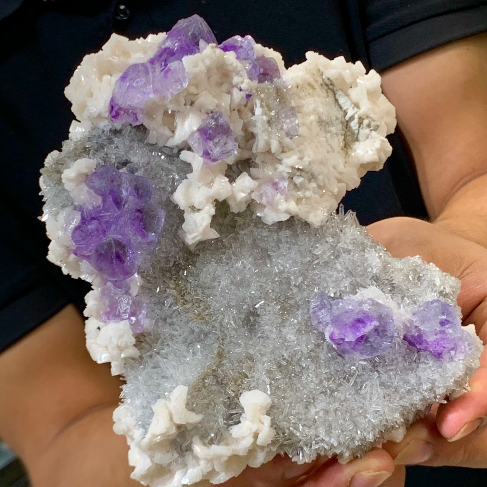 1.93LB Rare Purple cubic fluorite mineral crystal sample 1.93LB Rare Purple cubic fluorite mineral crystal sample