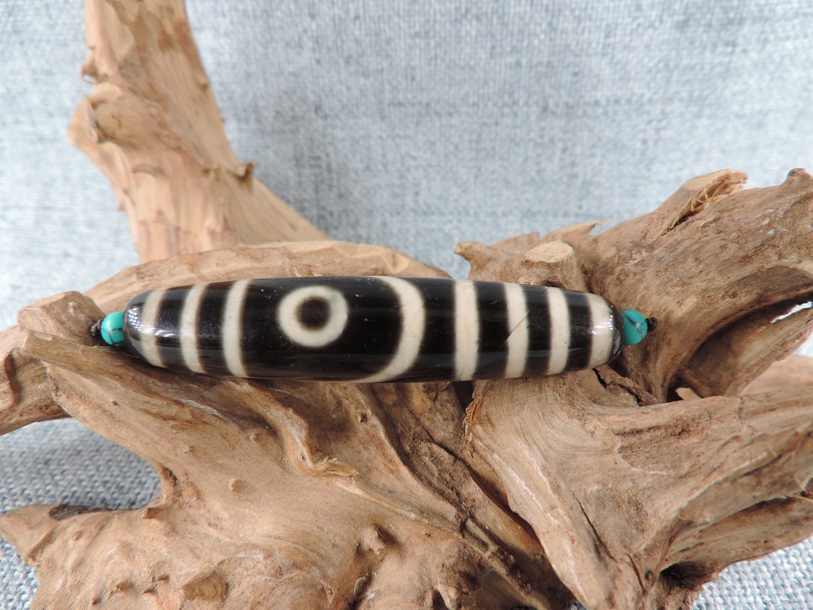 Antique Tibetan 2 Eyes Energy  Old Agate Dzi Bead Amulet for Pendant Gzi Bead B
