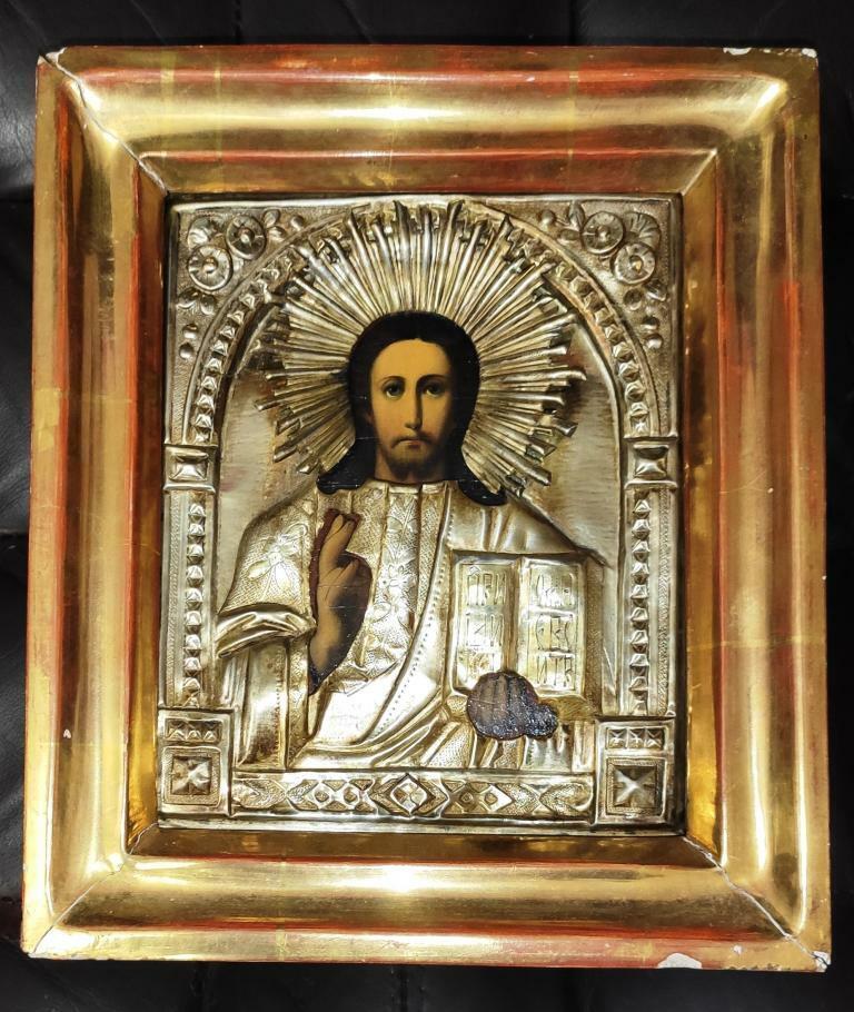 USSR Religion Antique Christian Icon Rare Jesus Savior Almighty 19th Century Old