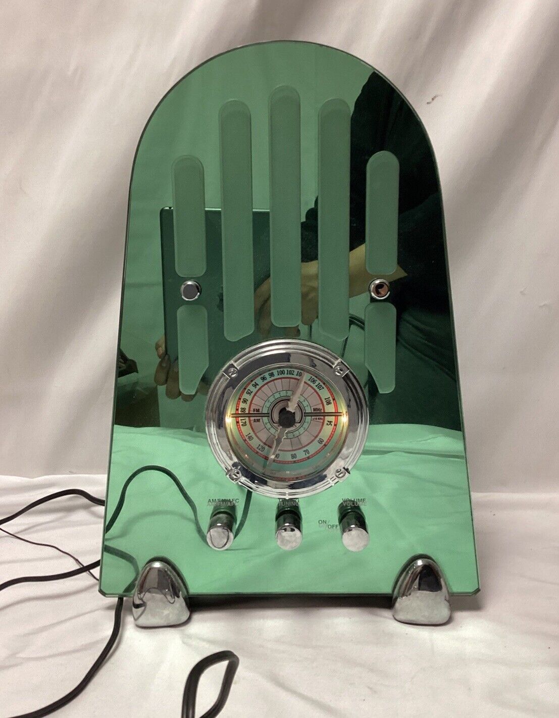 Vintage Thomas Museum Series Radio TPC-708 Green Mirror Tested & Works RARE