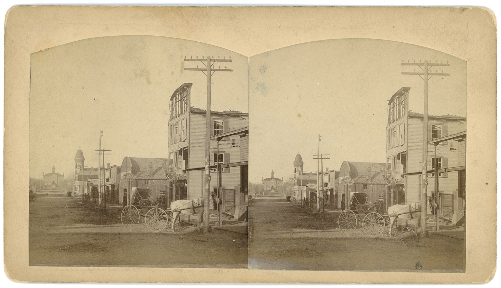 KANSAS STEREOVIEW - Abilene - Street Scene - 1880s/90s VERY RARE KANSAS STEREOVIEW - Abilene - Street Scene - 1880s/90s VERY RARE
