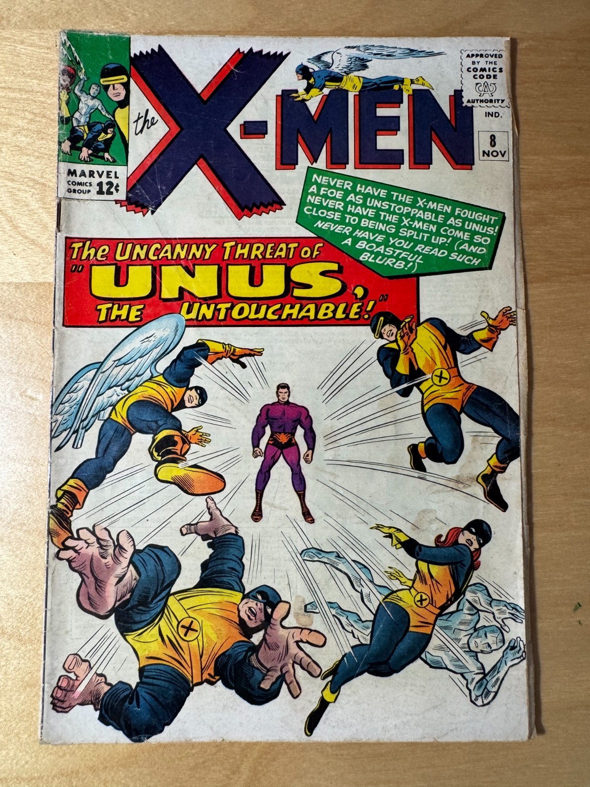 X-Men #8 1964 1st Appearance Unus the Untouchable Kirby Cover X-Men #8 1964 1st Appearance Unus the Untouchable Kirby Cover