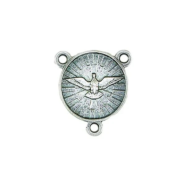 Holy Spirit + 7 Gifts of the Holy Spirit - Silver tone + Rosary Centerpiece