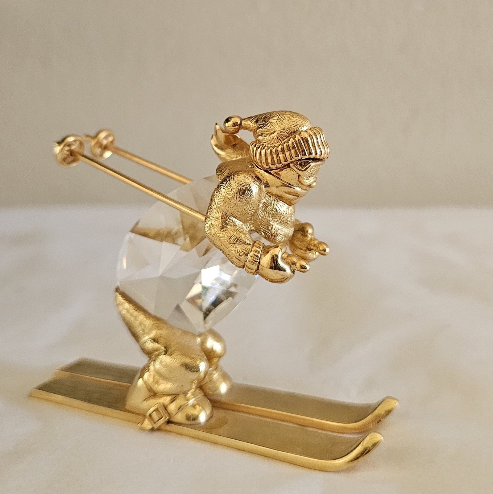 Vintage 1984 Swarovski Trimlite Downhill Skier Crystal Figurine