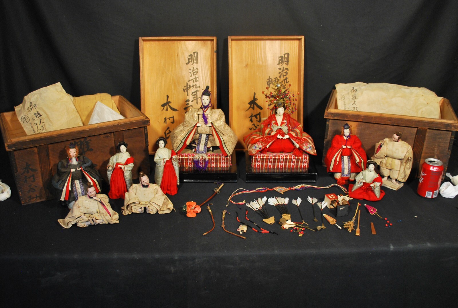 10 ANTIQUE 1896 JAPANESE GIRLS DAY HINA NINGYO DOLL DOLLS n Original Boxes / LOT 10 ANTIQUE 1896 JAPANESE GIRLS DAY HINA NINGYO DOLL DOLLS n Original Boxes / LOT