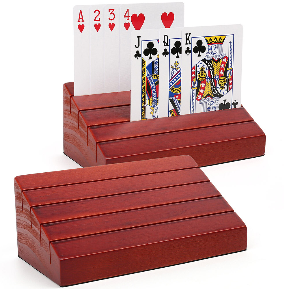 Playing Card Holder Rack Wooden Hands Free Cards Holders for Canasta Playing Card Holder Rack Wooden Hands Free Cards Holders for Canasta