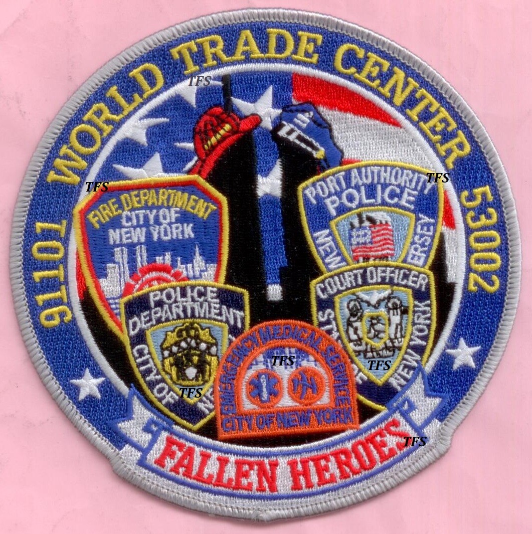 New York City Fire Dept WTC Fallen Heroes Patch 9-11 blue New York City Fire Dept WTC Fallen Heroes Patch 9-11 blue