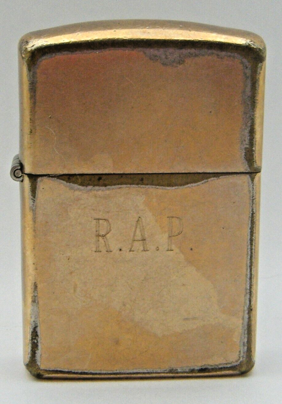 Vintage Zippo 10k Karat Gold Filled Lighter R.A.P. Engraved Full Size