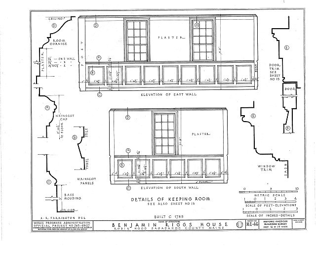 Photo:Robinhood Maine Benjamin Riggs House 1785 HABS Elevation Details Photo:Robinhood Maine Benjamin Riggs House 1785 HABS Elevation Details