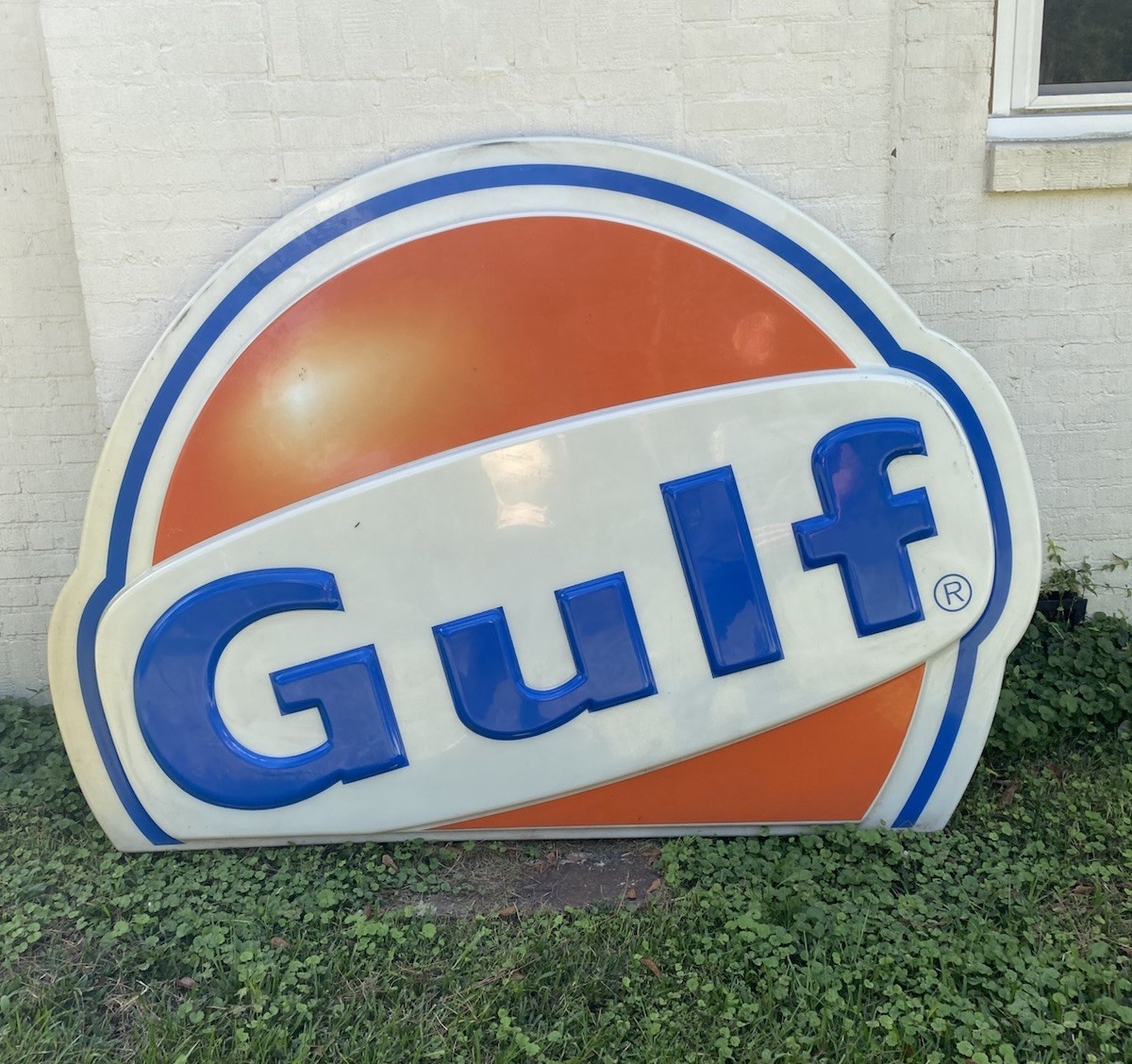 VTG Large Scale Rare Moon Gulf Gas Station 59x84” Sign 